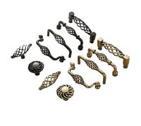 BIMRTGXR Poignées d'armoire en Bronze Antique Vintage, poignées de cage à oiseaux ajourées, boutons de tiroir, extracteur de porte de garde-robe, poignée de meuble(3004-128 Black)