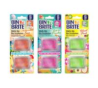 Bin Brite Lot de 3 désodorisants poubelle - Soleil méditerranéen, Lost in Paradise, Island Fruit