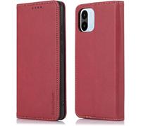 Bin Case For Xiaomi Redmi A1 / Redmi A2 4g, Protective Pu Leather Case, Card Slots And Stand Function Magnetic Closure For Xiaomi Redmi A1/Redmi A2 4g ¿ Red