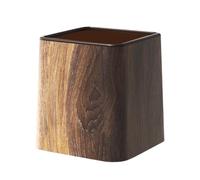 Bin de bureau | 5,79 pouces mini-déchets Can | PP Small Desk Bin avec conception de grains en bois rétro et couvercle pour l'élimination des déchets salariaux dans les chambres salles de bains