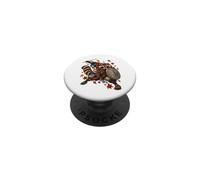 Bin Raider Raccoon Japanese Ukiyo-e Warrior Raccoon PopSockets PopGrip Adhésif