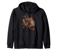 Bin Raider Raccoon Japanese Ukiyo-e Warrior Raccoon Sweat à Capuche