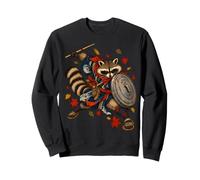 Bin Raider Raccoon Japanese Ukiyo-e Warrior Raccoon Sweatshirt