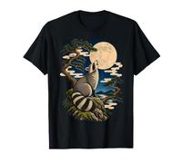 Bin Raider Raccoon Japanese Ukiyo-e Warrior Woodblock T-Shirt