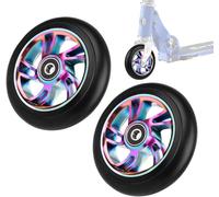 Bin Scooter Wheels, 2 X 110 Mm Scooter Wheels, Replacement Wheels With Abec 9 Bearing, Compatible With Land Surfer/Prodigy/Apollo/Jd Bug Stunt Scooter, Non-Slip (Colourful)