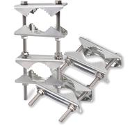 Bin Support Antenne Exterieur Fixation Pince à Mât Antenne Antirouille Kit de Montage Pole à Pole pour 25-50 mm Diamètre Starlink TV Satellite Lora WiFi 4G LTE CB Radio Amateur Parasol, Lot de 2