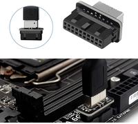 Bin USB Frontplattenadapter Adaptateur de Panneau Avant USB Adaptateur USB3.019P/20P vers Type-E à 90 degrés pour Le Port Type-C en façade du châssis Convient aux Cartes mères/Carte d'extension