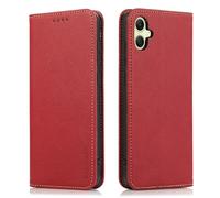 binandteam Coque pour Samsung Galaxy A05 4G,Housse en Cuir PU Portefeuille, Etui de Protection à Rabat Magnétique,Pochette Fermeture Anti-Choc Protection - Rouge
