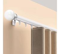 Binario per tende da parete in alluminio facile installazione con ruote silenziose 3.7m ideale per soggiorno camera da letto ufficio hotel Bianco.