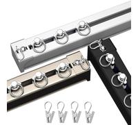 Binario per Tende Soffitto Scorrevole en aluminium avec clip de support inclus Montaggio Facile a Parete e Soffitto e Elegante (Bianco 170 cm)