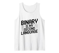 Binary is My Second Language Geek Programmer Humour Débardeur
