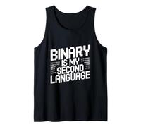 Binary is My Second Language Geek Programmer Humour Débardeur