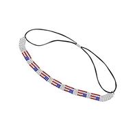 BinaryABC Bandeau à cheveux avec drapeau américain et strass, 4 juillet patriotique scintillant, accessoires pour cheveux pour le jour commémoratif du 4 juillet