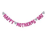 BinaryABC Bannière Happy Mother's Day Décorations de fête des mères, bannière d'anniversaire des mères (rose rouge)