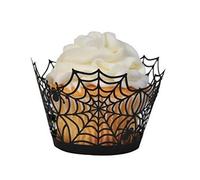 BinaryABC Lot de 36 emballages de cupcakes pour Halloween Motif araignée