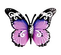 BinaryABC Sculpture murale 3D en métal en forme de papillon à suspendre, décoration d'intérieur ou d'extérieur (violet)