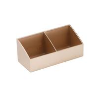 BinaryABC Support de sachets de thé et de sucre de qualité supérieure pour bar à café - Boîte de rangement compacte avec 2 compartiments, essentiels de comptoir de cuisine, doré