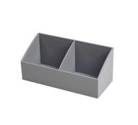 BinaryABC Support de sachets de thé et de sucre de qualité supérieure pour bar à café - Boîte de rangement compacte avec 2 compartiments, essentiels de comptoir de cuisine, gris