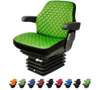 Binbir Trend Housse de siège de tracteur robuste pour tracteurs d'armoire sans appui-tête, housse de siège pour tracteur John Deere, motif camouflage, 8 couleurs (schéma de couleurs JD - Cuir vert -
