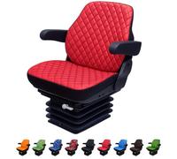 Binbir Trend Housse de siège de tracteur robuste pour tracteurs d'armoire sans appui-tête, housse de siège de chariot élévateur, motif camuflage, 8 couleurs (cuir kapitone rouge)