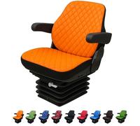 Binbir Trend Housse de siège de tracteur robuste pour tracteurs d'armoire sans appui-tête, housse de siège de chariot élévateur, motif camuflage, 4 couleurs (cuir kapitone orange), C2T-100