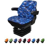 Binbir Trend Housse de siège de Tracteur Universelle très résistante pour Armoire, tracteurs, sans Appui-tête, Housse de siège de Chariot élévateur, 4 Couleurs (Camouflage Bleu Impertex)