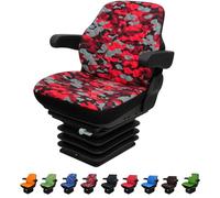 Binbir Trend Housse de siège de Tracteur Universelle très résistante pour Armoire, tracteurs, sans Appui-tête, Housse de siège de Chariot élévateur, 4 Couleurs (Camouflage Rouge Impertex)