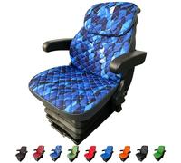 Binbir Trend Lot de 3 housses de siège universelles robustes pour tracteur avec appui-tête, chariot élévateur (Impertex bleu camouflage)