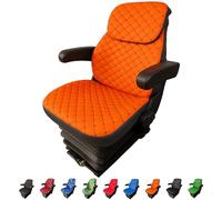 Binbir Trend Lot de 3 housses de siège universelles robustes pour tracteur avec appui-tête, chariot élévateur (cuir orange)