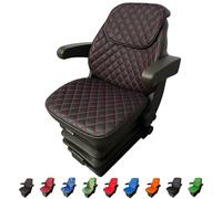 Binbir Trend Lot de 3 housses de siège universelles robustes pour tracteur avec appui-tête, chariot élévateur (cuir kapitone noir)