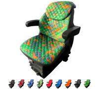 Binbir Trend Lot de 3 housses de siège universelles robustes pour tracteur avec appui-tête, chariot élévateur (Impertex vert camouflage), yeni-c3t