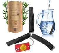Binchotan de Kishu x3 - Charbon actif japonais pour filtration eau - Bois Ubamegashi - Purification naturelle, écologique & zéro déchet - pour carafe, fontaine, gourde