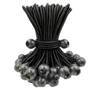 BINCKIN Lot de 50 boules élastiques de 15,2 cm avec balles, accessoires de tente pour bâche de camping, tentes, auvent et fixations (noir)