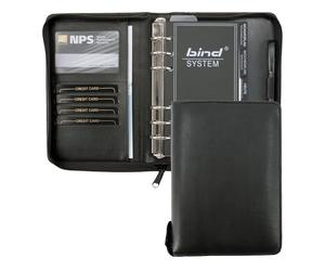 BIND Organisateur personnel relié 10100 - Conférencier A6 avec agenda perpétuel à anneaux noir