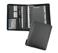 Bind T 3 - planificateur de système A5 avec fermeture éclair, cuir Nappa, noir