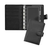 bind - T 77 - système de mini-planificateur A7 y compris agenda 1 semaine = 2 pages, en cuir véritable, noir.