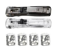 Binder Clip - Binder Clip Stapler 11.5×2.3×1.5cm | Compact Handheld Paper Stapling Tool With 200 Reusable Clips, No-Hole Document Fastener For Office, School, Home, Art