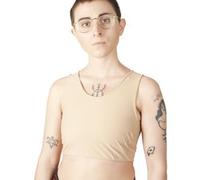Binder Court - Binder Trans - Haut Compressif - Compression Renforcée - Maintien Extra-Fort - Transgenre, Non-Binaire (FR/ES, Alpha/Lettres, M, Taille Normale, Taille Normale, X-TRA, Sable)