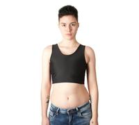 Binder Court - Binder Trans - Haut Compressif - Compression Renforcée - Maintien Extra-Fort - Transgenre, Non-Binaire (FR/ES, Alpha/Lettres, TG, Taille Normale, Taille Normale, X-TRA, Noir)