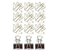 Binder Paper Clips Metal Clamps Stylish Durable Organize Documents Envelopes Flyers Posters for Office School Home Use 15MM 5 Boxes Set (golden palm)