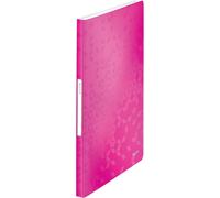 Binding A4 Document Folder,40 Pockets,80 Pages,Transparent Pockets,Metallic Pink,Wow,46320023