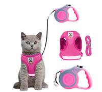 Bindokun Harnais pour chat avec laisse anti-fugue, ensemble de harnais pour chat Harnais pour chat anti-fugue pour chat et chien avec laisse pour chat de 5 m/16,4 pieds Harnais pour chat réglable