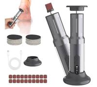 Bindokun Râpe électrique 2 en 1 pour callosités avec limes à pieds et polissoir à ongles, pieds électriques avec affichage LED, 6 vitesses pour talons fissurés, peaux dures, callosités