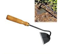 Binette creuse entièrement en acier trempé, extracteur de mauvaises herbes, petit râteau de désherbeur de jardin en acier au carbone, outil de jardinage pour terrasse, cour, pelouse, ferme (argenté A)