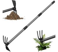 Binette de jardin de 78 cm de long - Binette et cultivateur manuel de jardin avec long manche - Outils de jardin robustes - Pour jardinage, désherbage, perte de terre