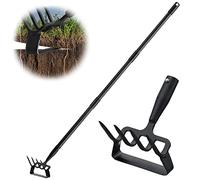 Binette de jardin, outil de cultivateur robuste, manche long réglable de 183 cm, outil de jardinage 2 en 1 pour désherbage et ratissage