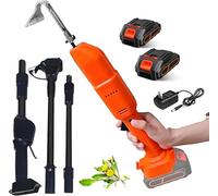 Binette électrique de désherbeur avec batterie rechargeable et perche télescopique, outil de jardinage 2 en 1 pour ameublissement du sol et désherbage, râteau de creusement efficace
