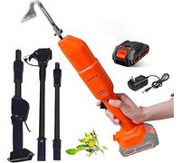 Binette électrique de désherbeur avec batterie rechargeable et perche télescopique, outil de jardinage 2 en 1 pour ameublissement du sol et désherbage, râteau de creusement efficace