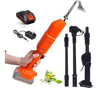 Binette électrique légère de 0,55 kg avec double interrupteur de sécurité, autonomie de 120 minutes, perche télescopique pour ameublissement et désherbage sans effort