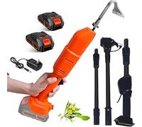 Binette électrique légère de 0,55 kg avec double interrupteur de sécurité, autonomie de 120 minutes, perche télescopique pour ameublissement et désherbage sans effort